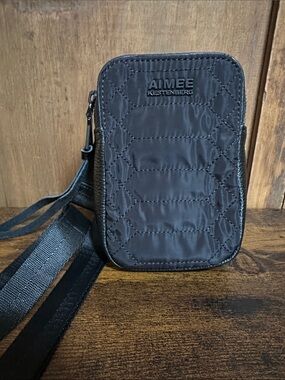 Small Aimee Kestenberg Black Quilted Crossbody Pouch